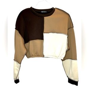 Shein Women's/Juniors Cropped Long Sleeve Sweatshirt-Size Large